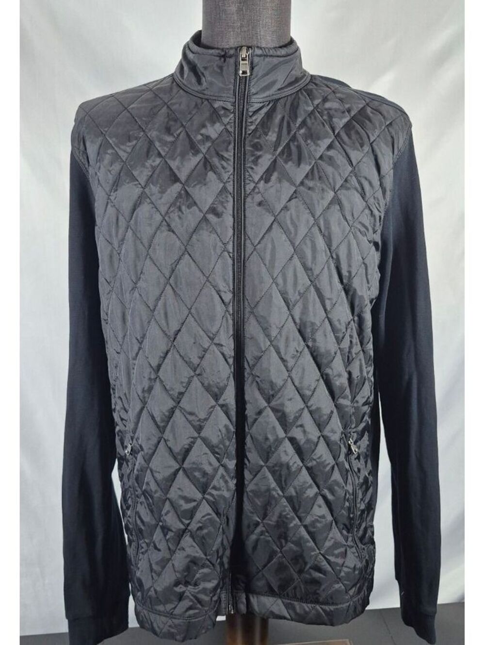 BOSS Hugo Boss Mens XXL Black Quilted Hybrid Jacket
